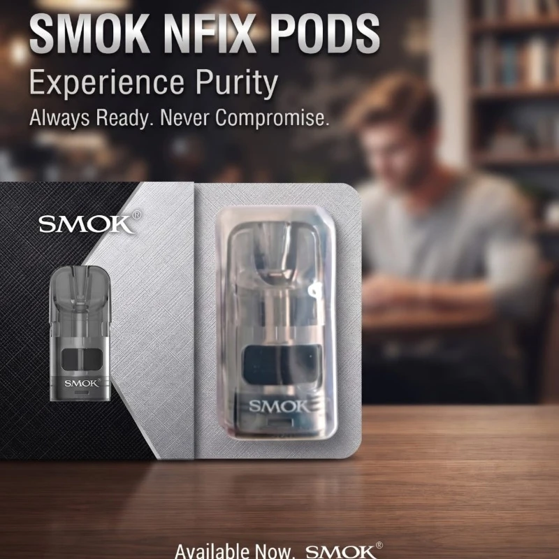 Authentic SMOK NFIX replacement pod cartridge in original sealed packaging displayed at Likzomart