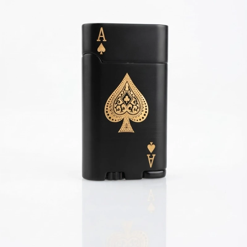 Ace of Spades Windproof Metal Flip Lighter - Black & Gold Edition | Likzomart