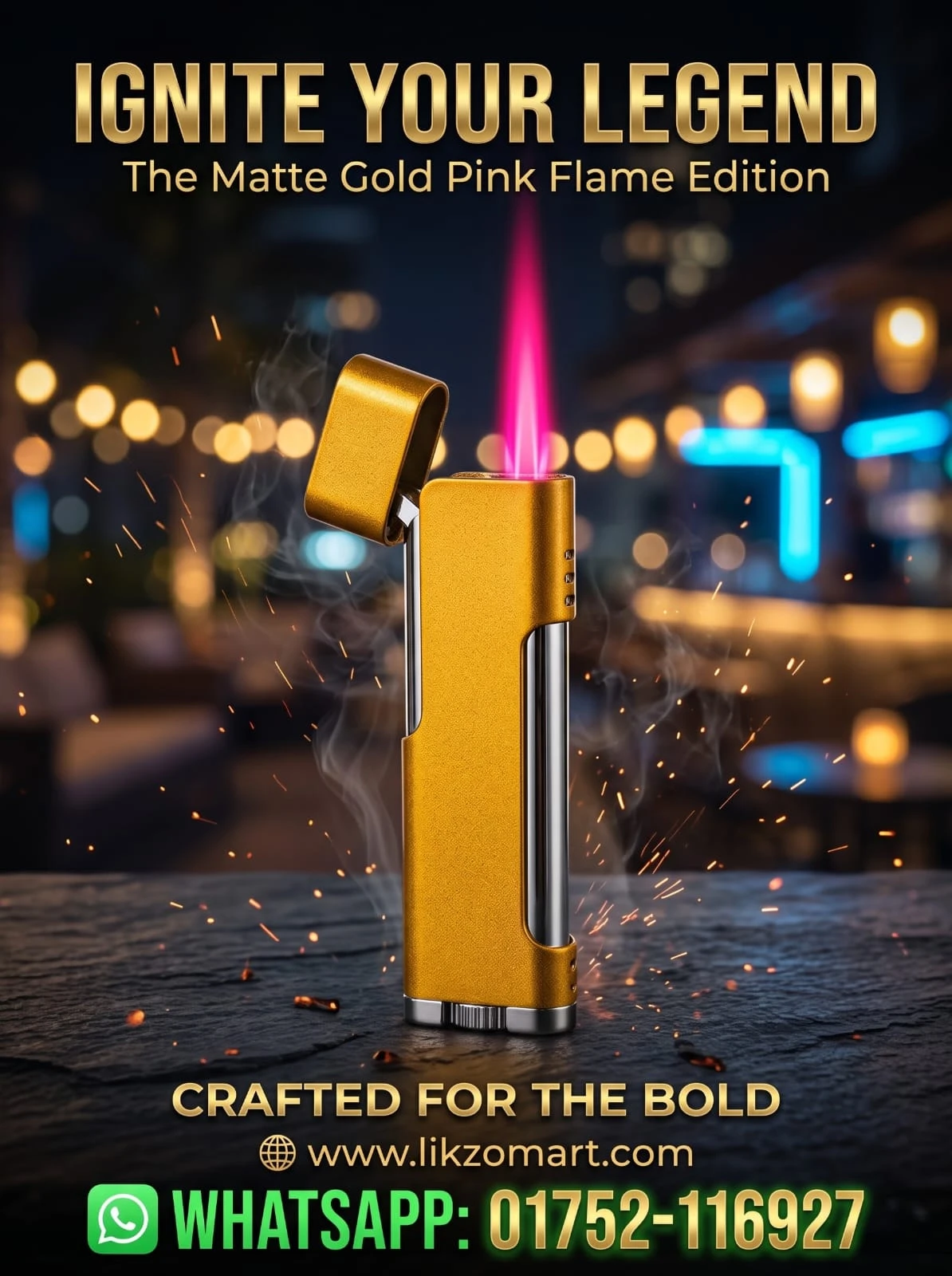 Premium Gold & Silver Metal Gas Lighter - Gas lighter Price in Bangladesh - Likzomart