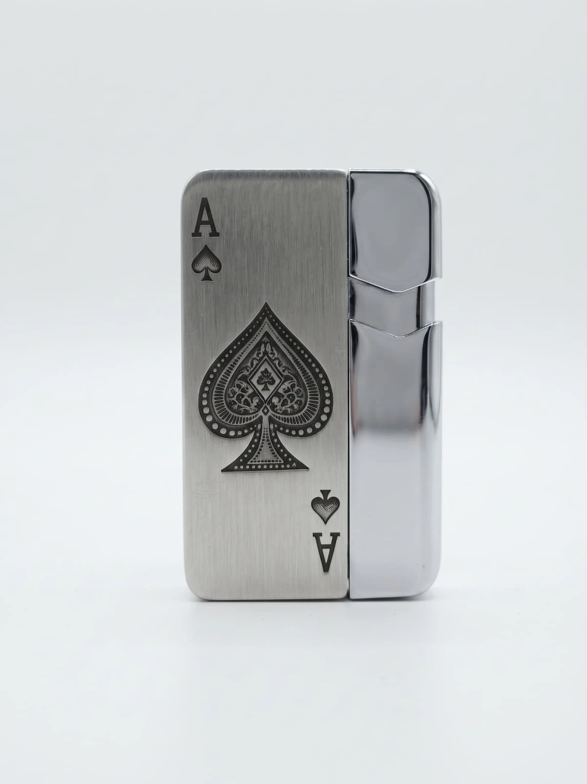 Silver Ace of Spades Design Gas Lighter - Gas lighter Price in Bangladesh - Likzomart