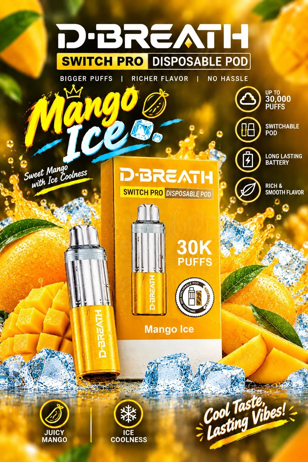 D-BREATH SWITCH PRO Disposable Pod Device - 30000 Puffs - Disposal pups Price in Bangladesh - Likzomart
