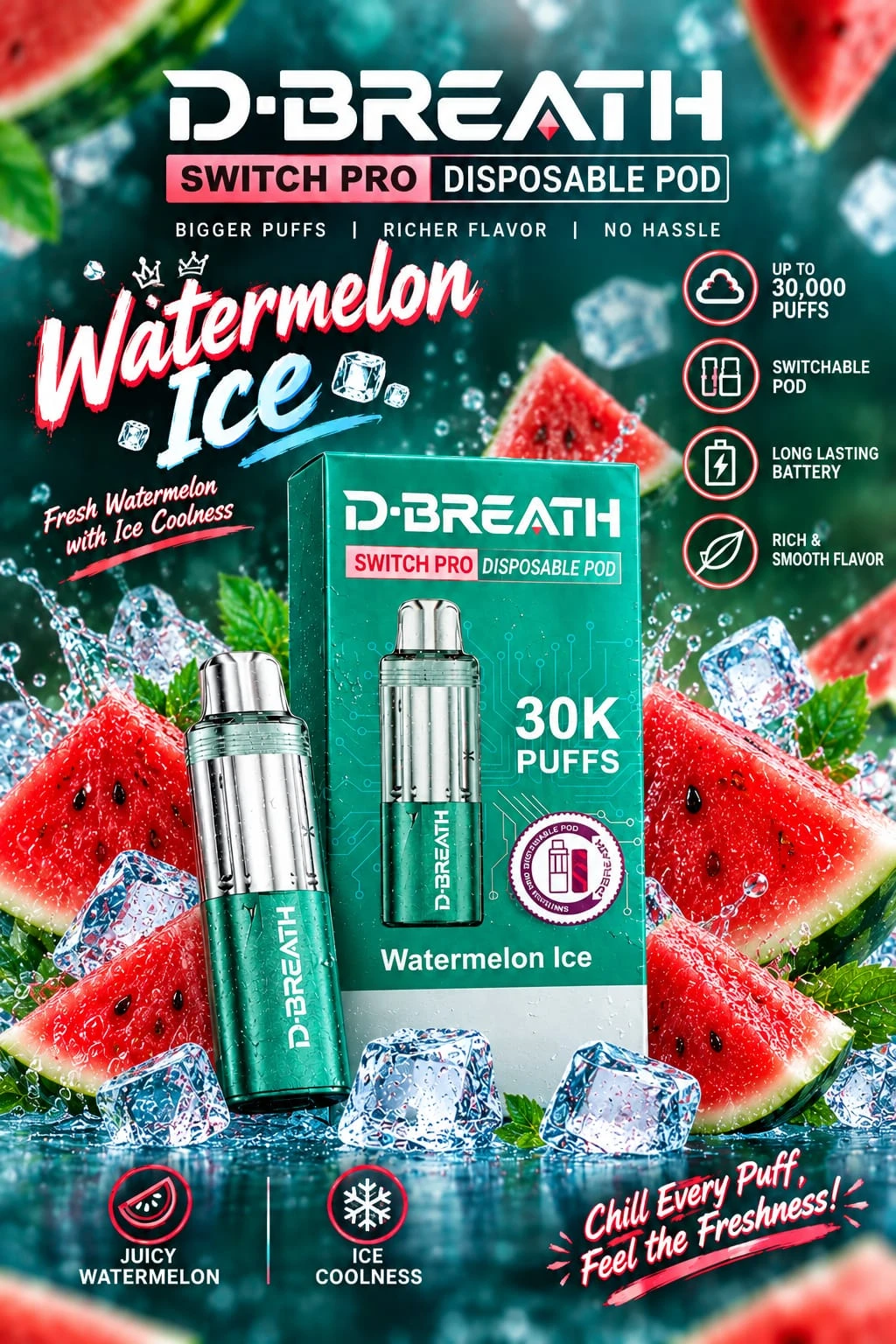 D-BREATH SWITCH PRO Disposable Pod Device - 30000 Puffs - Disposal pups Price in Bangladesh - Likzomart