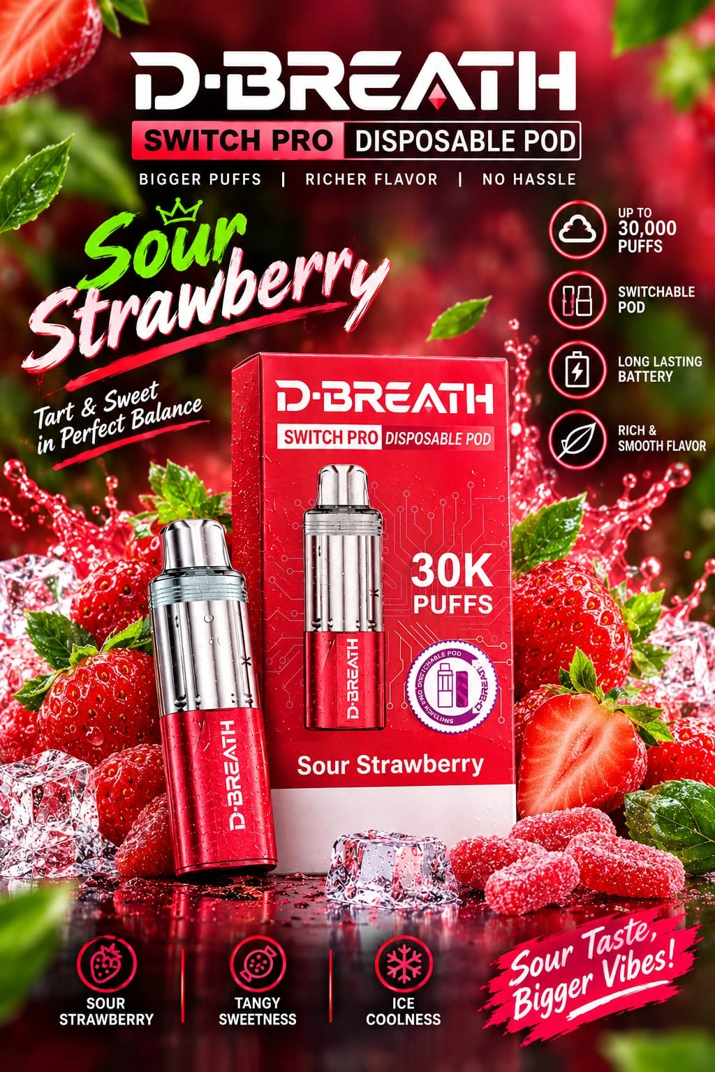 D-BREATH SWITCH PRO Disposable Pod Device - 30000 Puffs - Disposal pups Price in Bangladesh - Likzomart