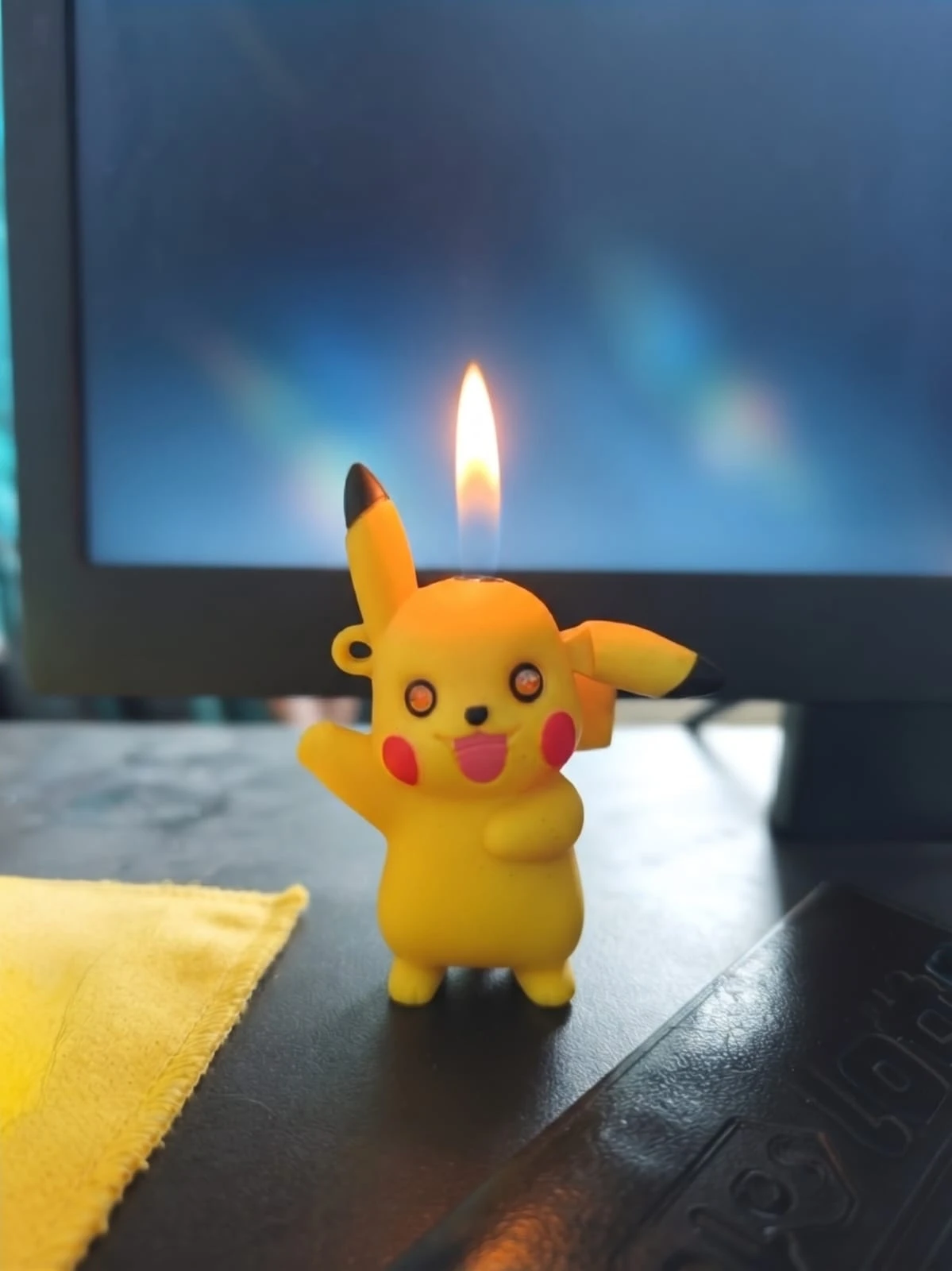 Cute Anime Pikachu Shaped Gas Lighter - Portable Refillable Flame Lighter - Gas lighter Price in Bangladesh - Likzomart